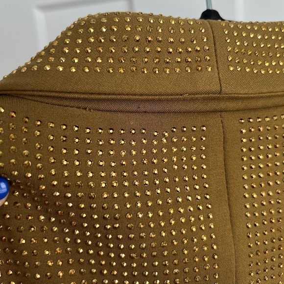 I.AM.GIA Mariah Rhinestone Encrusted Structured Blazer Jacket Gold NEW with tags - Picture 9 of 16